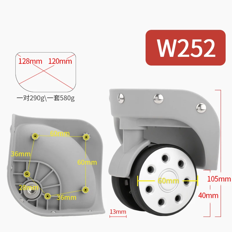 

Luggage universal wheel accessorie wheel air trolley case wheel aircraft wheel mute shock aircraft wheel replacement repair part