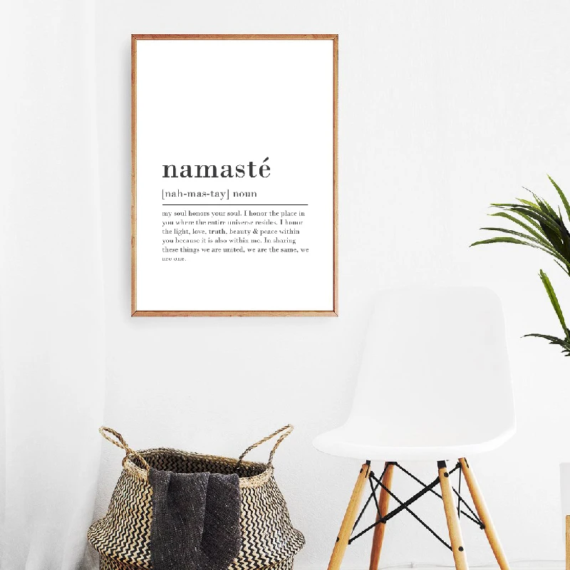 Namaste Definition Print Yoga Room Decor