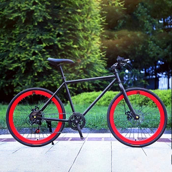 

DAMAO 24 Inch Spoke Wheel Fixed Gear Road Bicycle Adult 7 Speed Double Disc Brake Mountain Bike Men Extreme Sport Cycling Ride