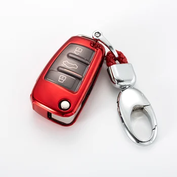 

New Full Cover Soft TPU Car Key Case For Audi A1 A2 A3 A4 A5 A6 A7 TT Q3 Q5 Q7 R8 S6 S7 S8 SQ5RS5 Protector Accessories keychain