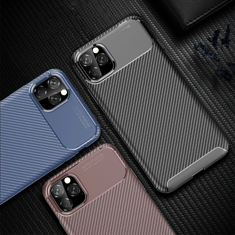 

Soft Case for IPhone 11 Silicone Phone Case for IPhone 11 Pro Max 2019 Carbon Fiber Protective Cover for IPhone XR X XS Max Etui