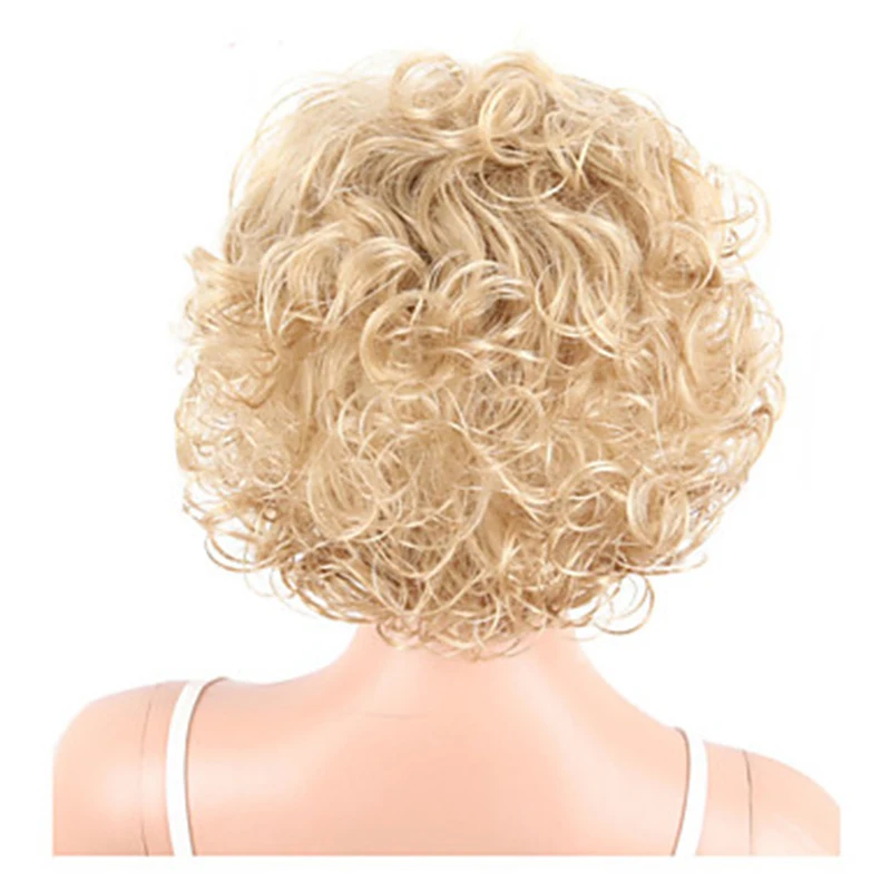 HAIRJOY  Synthetic Hair Women Blonde Short Curly  Wigs Free Shipping