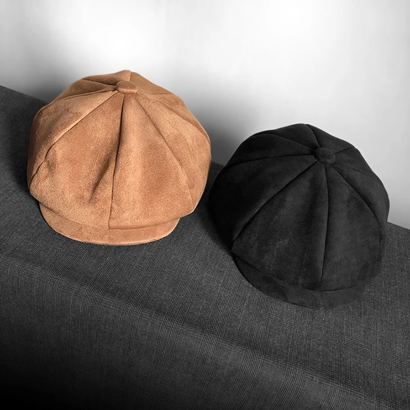 Autumn Winter Men Cap Hats Berets British Western Style Wool Advanced Flat Ivy Cap Classic Woman Vintage Suede Beret BLM210 men's wool berets for sale