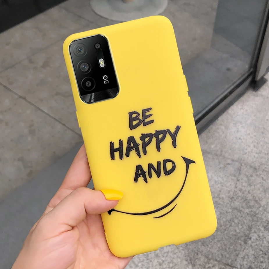 cases for oppo black Cute Candy Painted Cover For Oppo A94 5G Case Reno5 Z Soft Silicone Phone Back Cover For Oppo A94 5G Oppo Reno 5 Z 5Z Cases Bags oppo flip cover