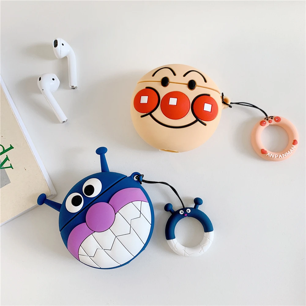 Японский мультфильм Anpanman силиконовый чехол для Apple Airpods 1 2 INS милый аниме кольцо