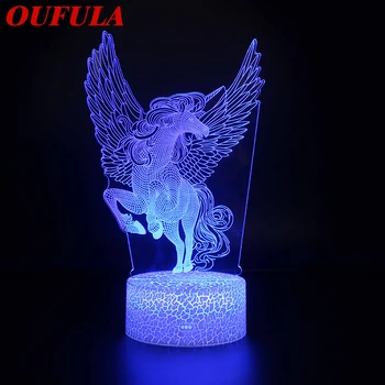 

AOSONG Night LED Lights Novelty 3D lamp Cute Toy Gift 7 Color Cartoon Atmosphere Lamp For Children Kids Room