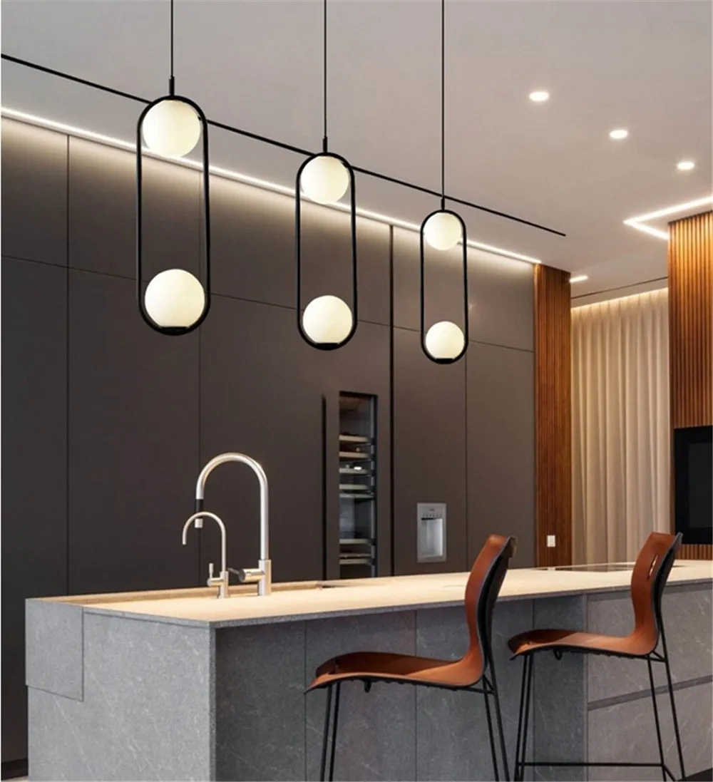 Creative Circle Glass Hanging Lamp Loft Modern LED Pendant Light Iron Gold Dining Room Home Decor Lighting Fixtures Hanglamp (30)