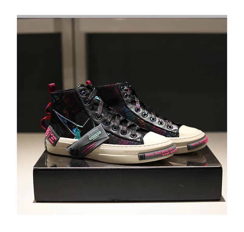 Jady Rose Colorful Retro Women Vulcanized Shoes Flat Canvas Shoes Woman Espadrilles Trainers Casual Lace-up Sneakers High Tops