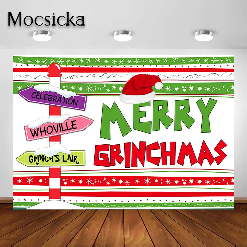 Mocsicka веселая Рождественская вечеринка фон красный зеленый детская для