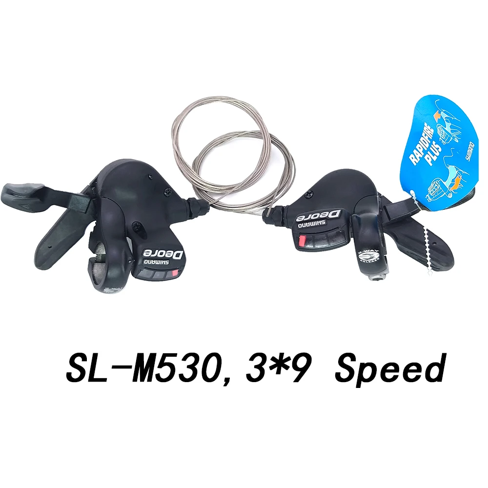 DEORE SL M520 M530 M590 SLX M660 9 S 27S 9 скоростей, рычаг переключения скоростей для велосипеда, триггер MTB, детали для велосипеда, переключатели с кабелем - Цвет: SL-M530 a pair