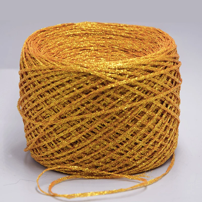 New Arrival 250g Shiny Gold Silver Silk Colorful Space Dye Fancy Metallic Yarn Hand Knitting Thin Crochet Weaving Thread Z3910 3