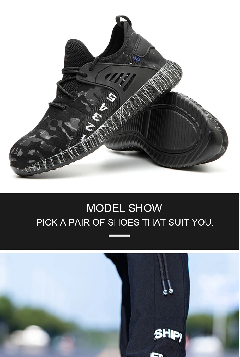 Indestructible Steel Head Shoes Construction Site Men's Work Boots Anti-piercing Men's Shoes Lightweight Breathable Sneakers