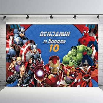 

Comics Superhero Avengers Photography Backdrop Children 1st Birthday Photo Backdrop Prop Studio Backdrop Background
