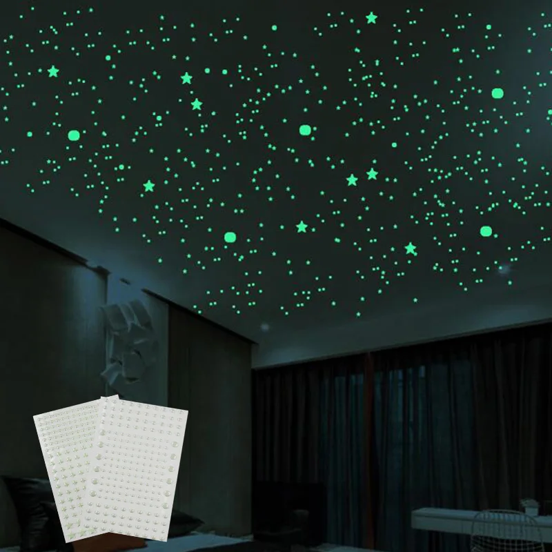 dormitorio habitación de los niños estrellas fluorescentes de vinilo para interruptor de luz elfos 2 pegatinas luminosas para interruptor de pared diseño de hadas para baño 