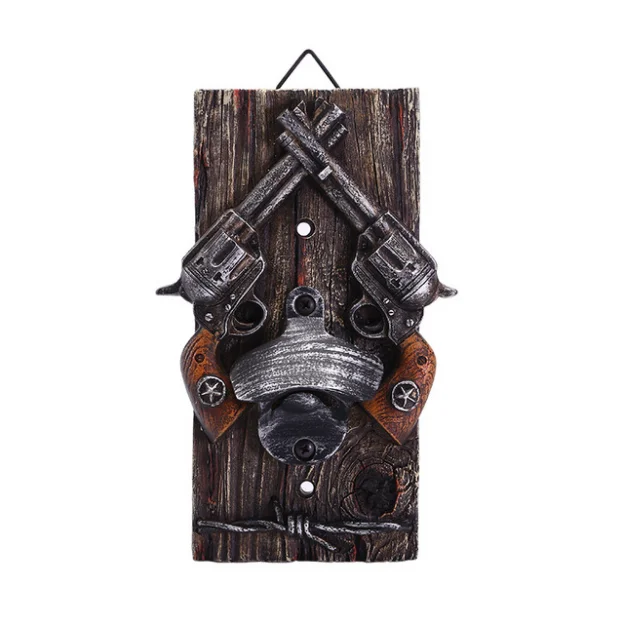 Двойной Пистолет открывалка для бутылок украшение настенная вешалка крючок