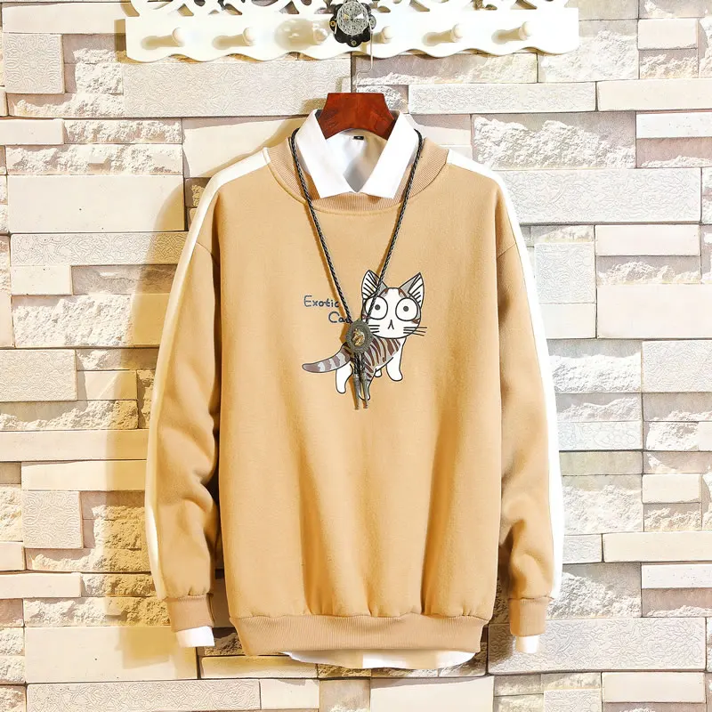 

Crewneck Sweatshirt Men Cartoon Printed Sweatshirts Hip Hop Harajuku Japanese Streetwear Hoodie Men Hoodie