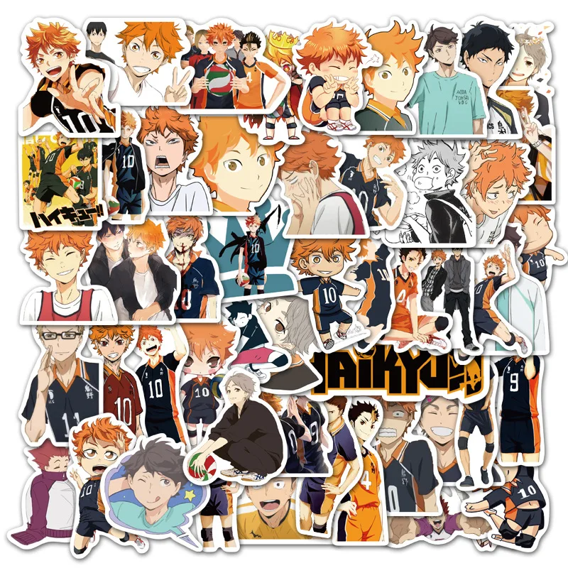 

50Pcs/Set Haikyuu!! Stickers Japanese Anime Sticker Volleyball for Decal on Guitar Suitcase Laptop Phone Fridge Motorcycle Car