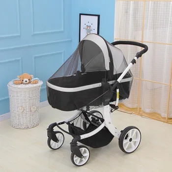 

White Infants Baby Girl Boy Stroller Pushchair Mosquito Insect Net Safe Mesh Buggy Crib Netting Cart Full Cover Netting150x180cm