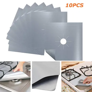 

Stove protection pad 27x27cm silver kitchen Stove Surface Protection Pad high Temperature Oil proof Antifouling Cleaning Pad