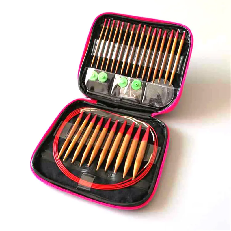 KOKNIT Interchangeable Circular Knitting Needle Set 26pcs Carbonized Bamboo Crochet Needles Hooks Weave Tools For Any Yarns (9)