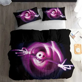 

HELENGILI 3D Bedding Set Nightmare Before Christmas Print Duvet Cover Set Bedcloth with Pillowcase Bed Set Home Textiles #SDY07