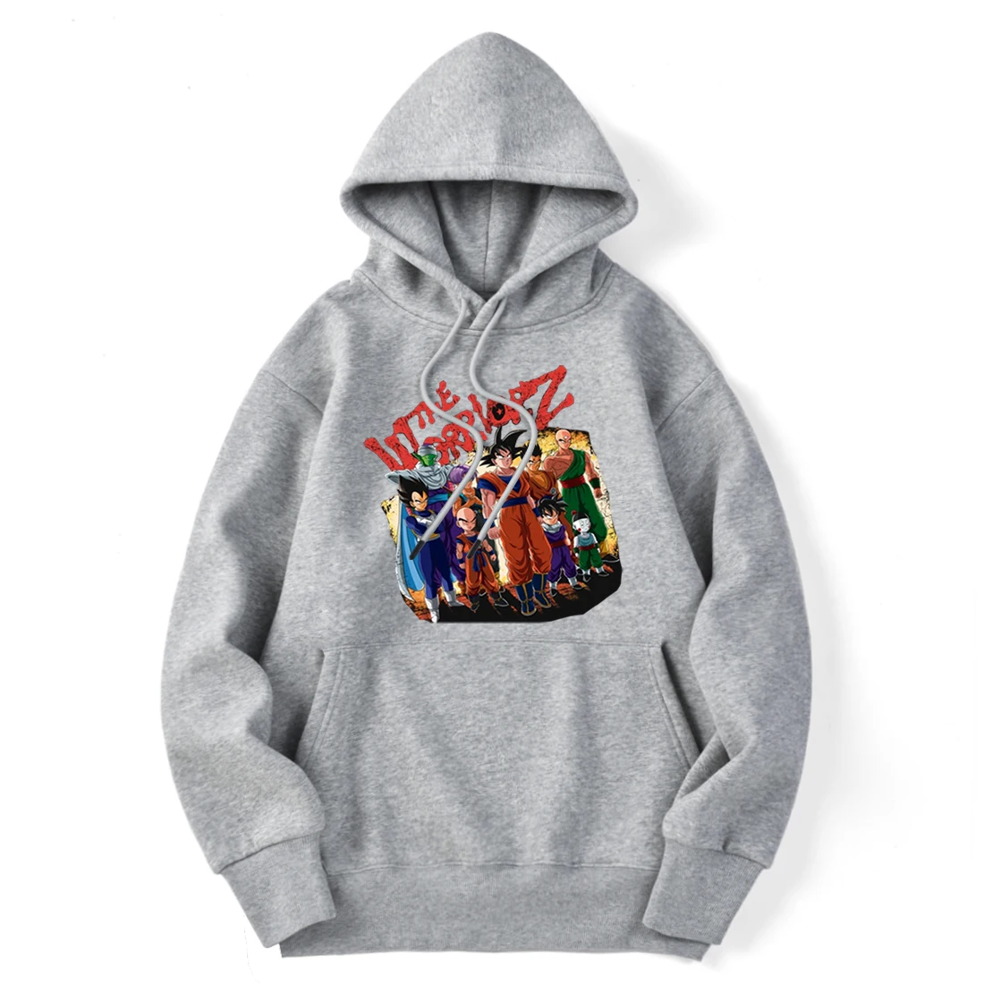 

Dragon Ball Cartoon Print Fleece Hooded Sweatshirts Men Streetwear Winter Loose Casual Pullovers Punk Clothing Male Solid Hoodie