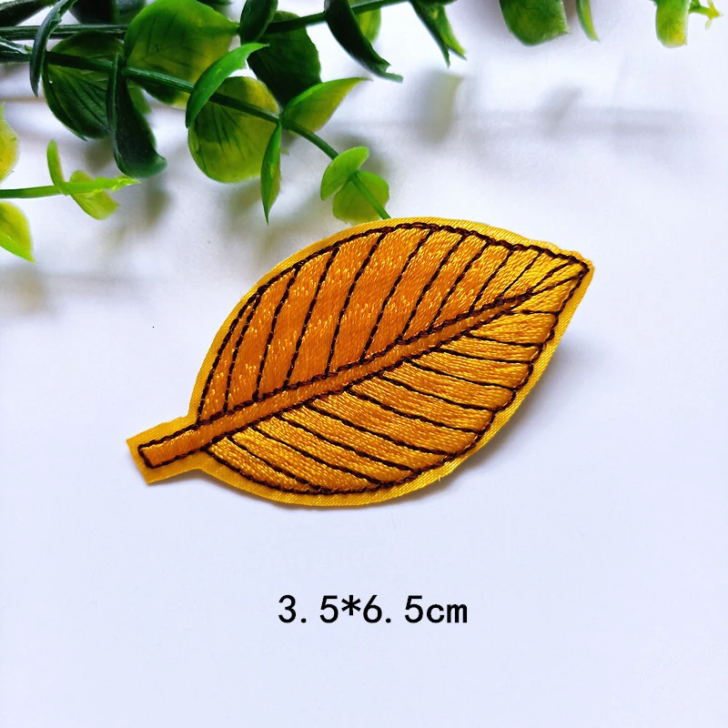 Botany лист вышитые патчи железа на патчи для одежды DIY мотив полосатая одежда наклейки на заказ значки