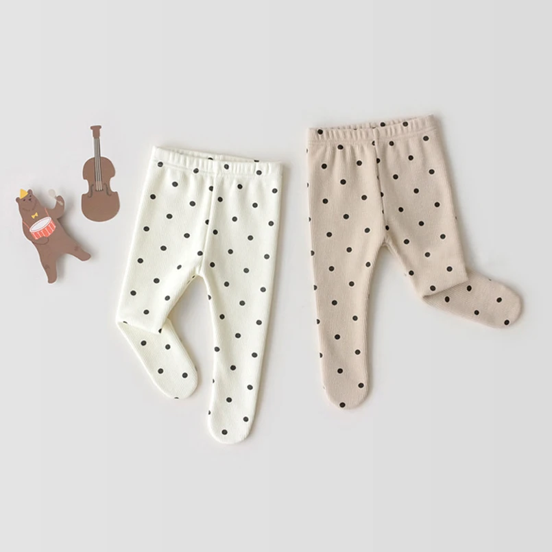 baby polka dot tights
