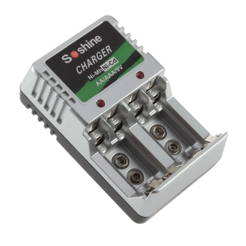 Зарядное устройство с двусторонней зарядной индикацией для AA/AAA/9V/Ni-MH/Ni-Cd аккумуляторной батареи Зарядное устройство с двусторонней зарядной индикацией для AA/AAA/9V/Ni-MH/Ni-Cd аккумуляторной батареи