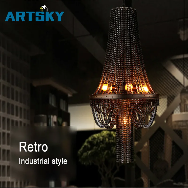 

Retro Personality Creative Bicycle Chain Pendant light for Bar Restaurant Cafe Decoration Lighting