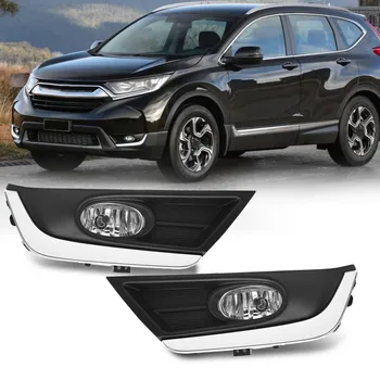 

Clear Bumper Lamps Driving Fog Lights+Switch+Bezels For 2017-2018 Honda CR-V Fog light Driving Lamps #g3