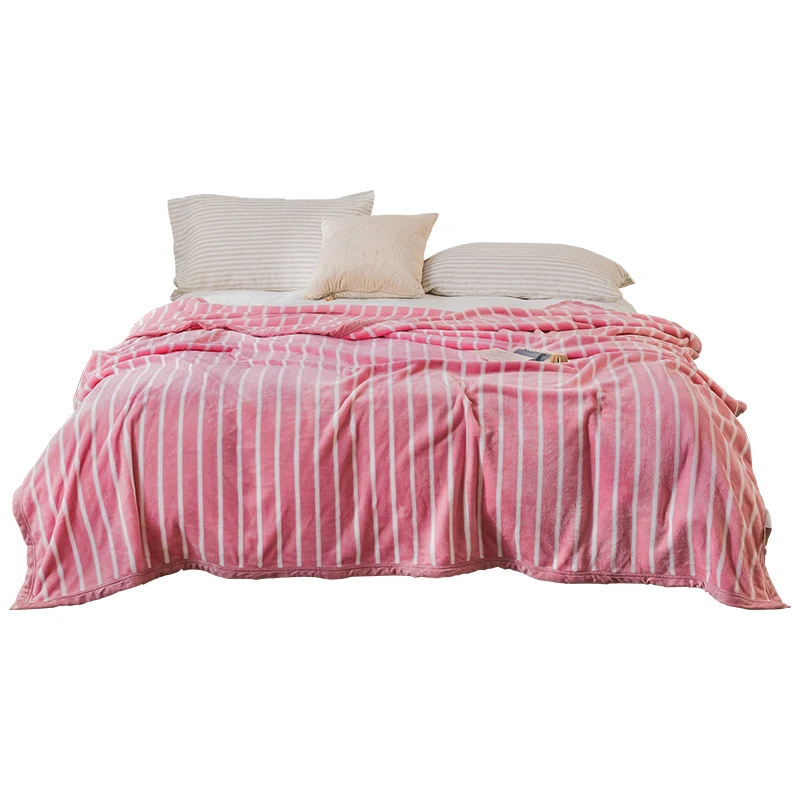 PinkStripeblanketstwinfullqueenfashionblanketssoftThrow