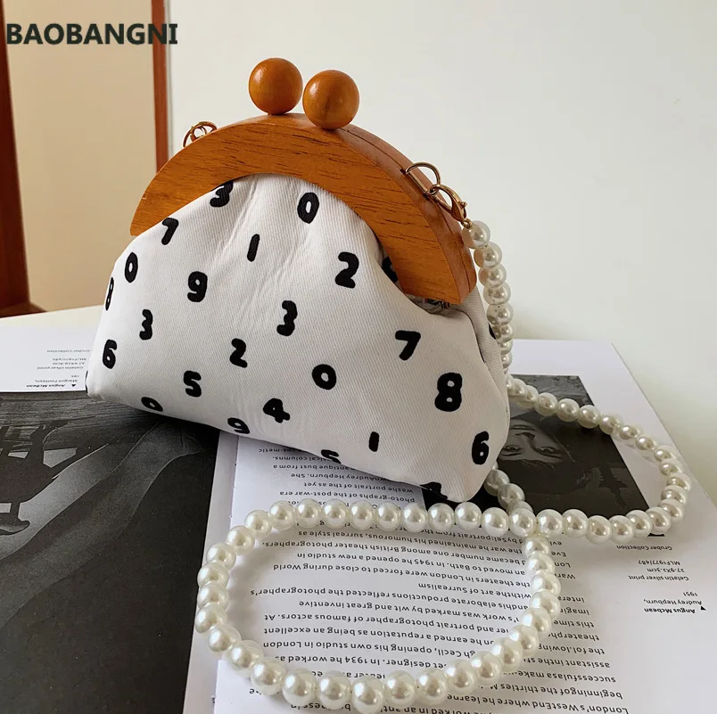 

Design Bags New Trendy Fashion High Quality Ladies Pearl Chain Bag Autumn All-match Messenger Bag Mini Bag