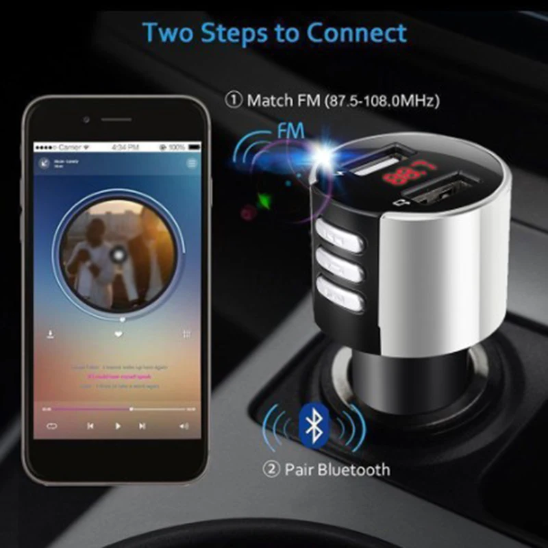 DC12-24V Авто беспроводные Bluetooth USB зарядные устройства fm-передатчик MP3 адаптер запчасти