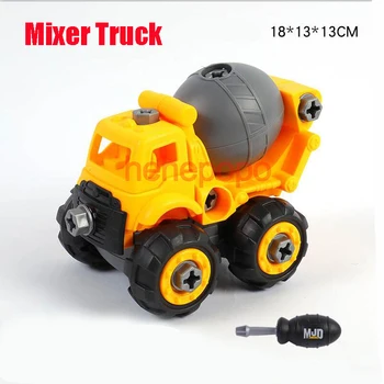 

Hehepopo Big Mixer Truck Assemble Block Toy Cars 18cm Truck Plastic Toy Construction Vehicles Truck for Toddler Boy Kid Toys