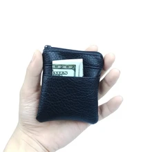 2021 Pu Leather Card Coin Purse Women Men Small Mini Short Wallet Bags Change Zip Credit Card Holder Business Pouch Bag Carteira