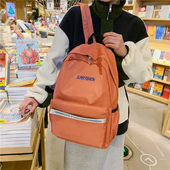 

JULYCCINO New Fashion Teenage Girl Backpack Solid Color Nylon Waterproof High School Bags Student backpack Women Mochila Bags