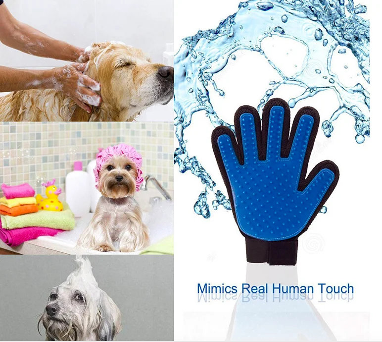 Новые перчатки для домашних животных True Touch, Массажная щетка для чистки шерсти кошек и собак, щетка для домашних животных