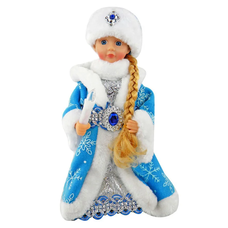 snow maiden-1 16 дюймов русская Музыкальная кукла Санта Клаус 40 см Кукла Снегурочка говорящие игрушки светодиодные рождественские игрушки украшения Дед Мороз подарок на год - Цвет: snow maiden-1