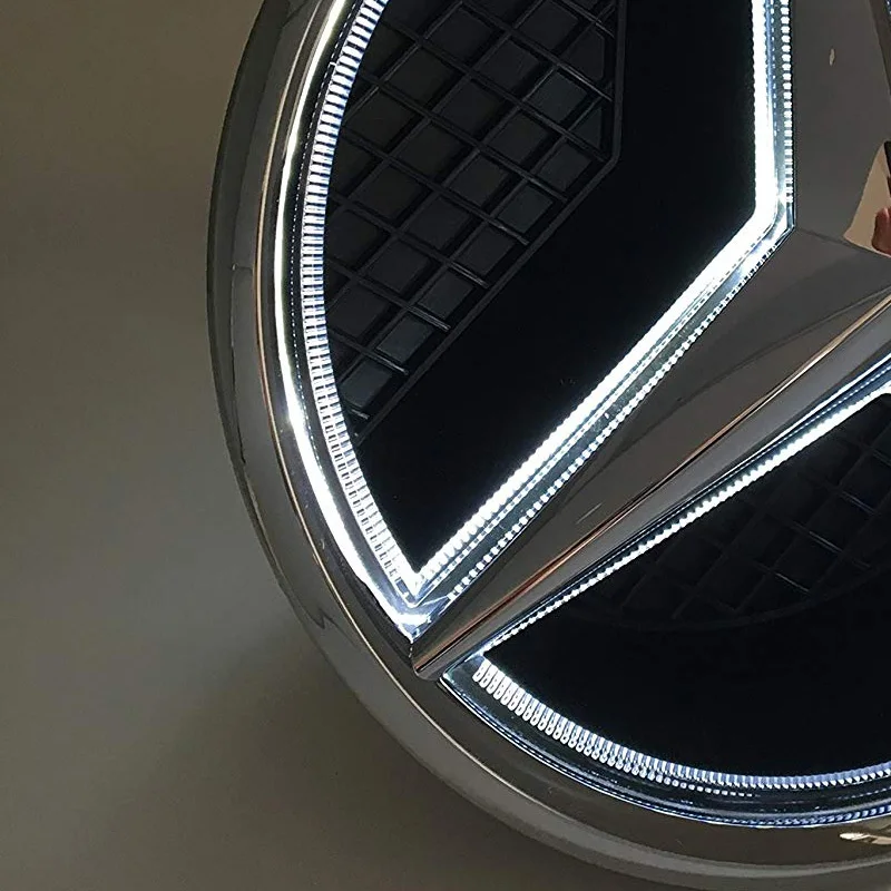

LISIDIC Car Front Grilled Star Emblem LED Illuminated Logo for Mercedes Benz 2013-2016 Center Front Badge Lamp Light White Light