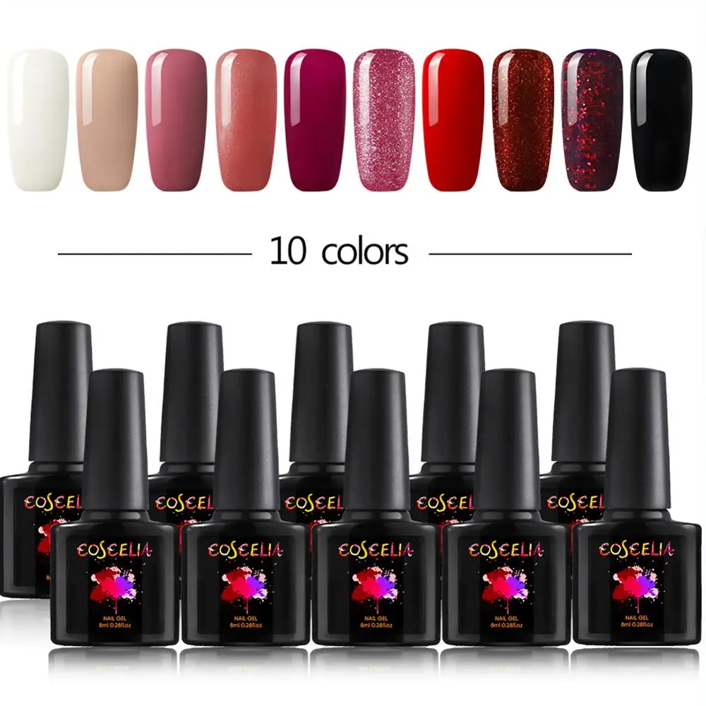 

COSCELIA 8ML Gel Nail Polish Set Nail Art Set For Gel Varnish Manicure Set Nail Kit All For Manicure Set For Nail Manicura