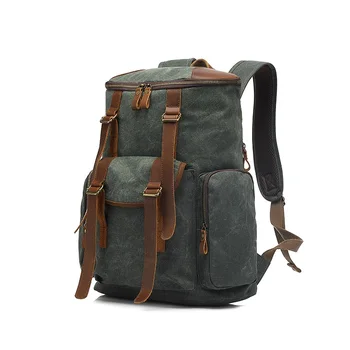 

YUPINXUAN 2020 Dropshipping Canvas Backpacks for Men Oil Wax Canvas Rucksacks Vintage Traveling Bags
