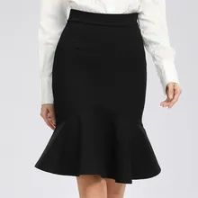 Высокая талия рыбий хвост длинный Гофрированный Тонкий Большой размер сумка бедра стрейч юбка S-5XL