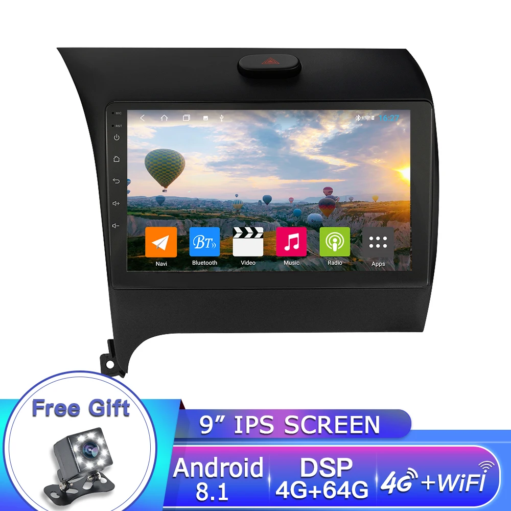 EKIY " ips 2Din автомобильный Радио мультимедийный плеер Android 8,1 автомобильный DVD для Kia CERATO K3 FORTE 2013 Gps навигация RDS - Цвет: 9inch TS9 4-64