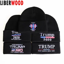 LIBERWOOD Trump, кепка с вышитым американским флагом/американским флагом, трикотажная шапка с черепами, шапка с американским флагом для мужчин и женщин, зимняя шапка