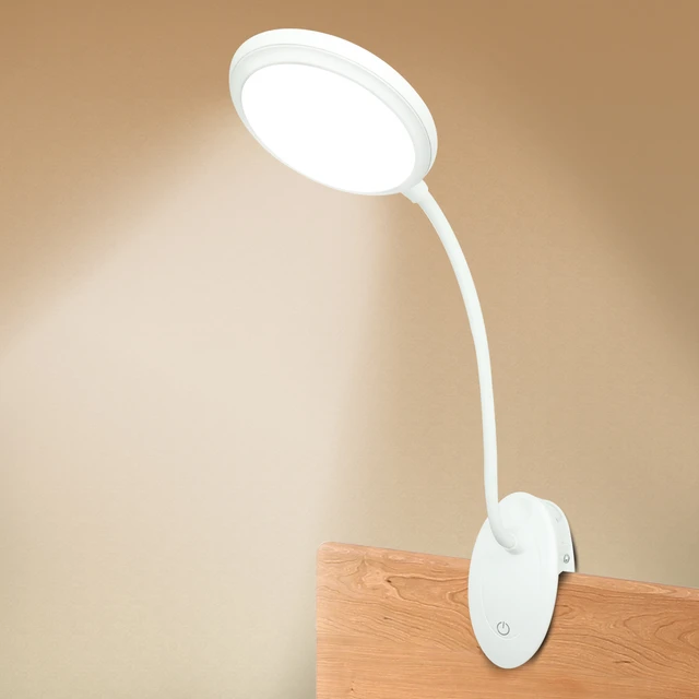 Led Clamp Double Head Desk Lamp Flexible Gooseneck Touch Dimming Table Lamp  USB Charging Clip On Lamp For Office And Computer - AliExpress