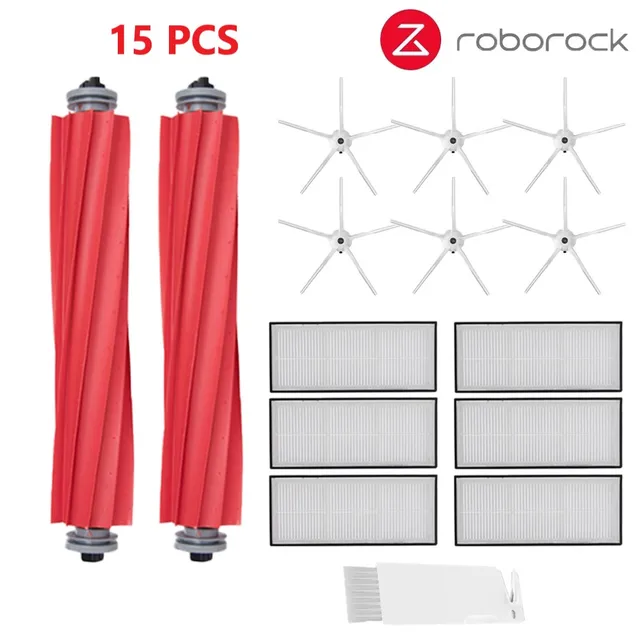 Xiaomi Roborock S70 S7 S7Max T7S T7S Plus Main Brush Hepa Filter Mop Pad Vacuum Cleaner spare Parts Roborock S7 Accessories White 15pcs
