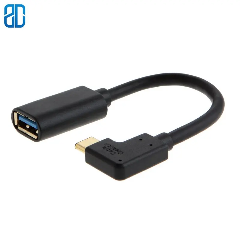  USB-C to USB 3.0 Adapter 90 Degree USB C Male to USB A Female OTG Cable Adapter Compatible with Mac