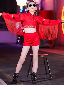 

2020 New Children Dance Clothing Girl Dance Trend Suit Hip Hop Go Excellent Style Suit-dress Show party dancewear