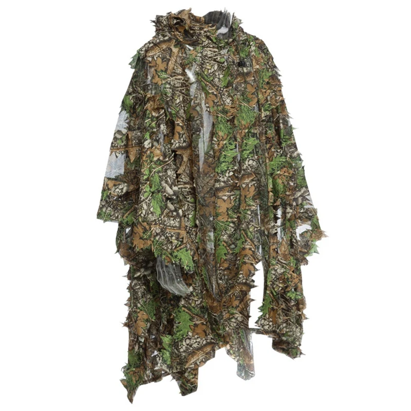 Camo 3D Leaf cloak Yowie Ghillie Breathable Open Poncho Type Camouflage Birdwatching Suit | Спорт и развлечения